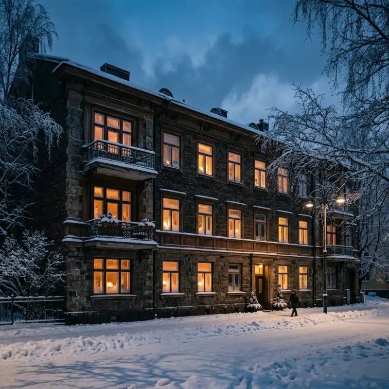 Winter building used to think through heat loss and cold-room clues